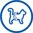 Feed less calories - cat blue icon